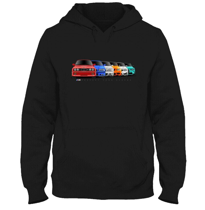 BMW M3 Generation hoodie sweatshirt E30 E36 E46 E90 F80 E92 G80