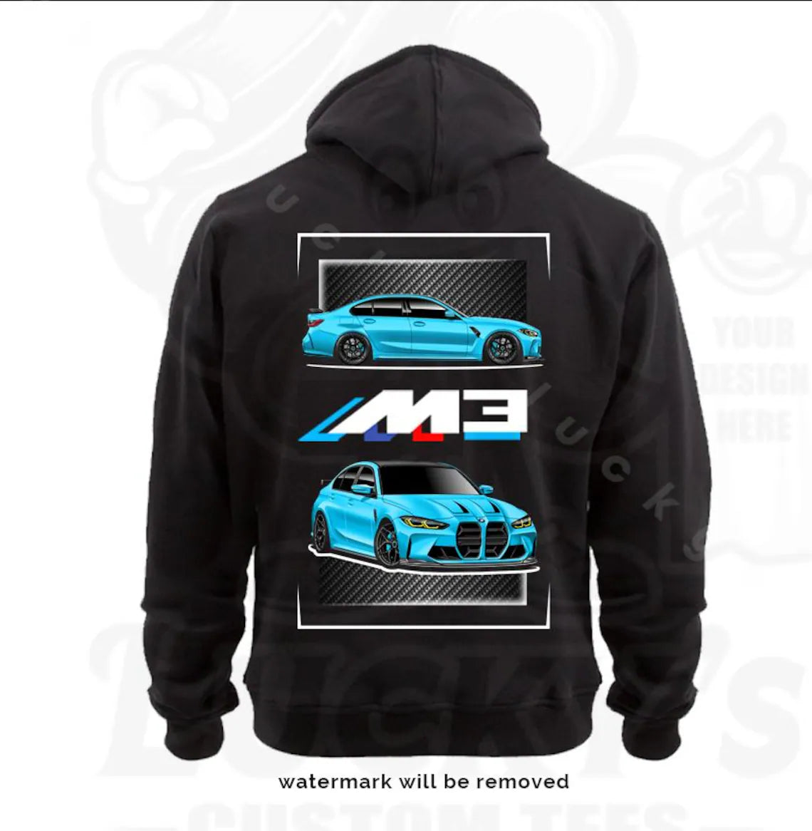 BMW M3 M4 G80 G82 Sweatshirt hoodie in Miami Blue