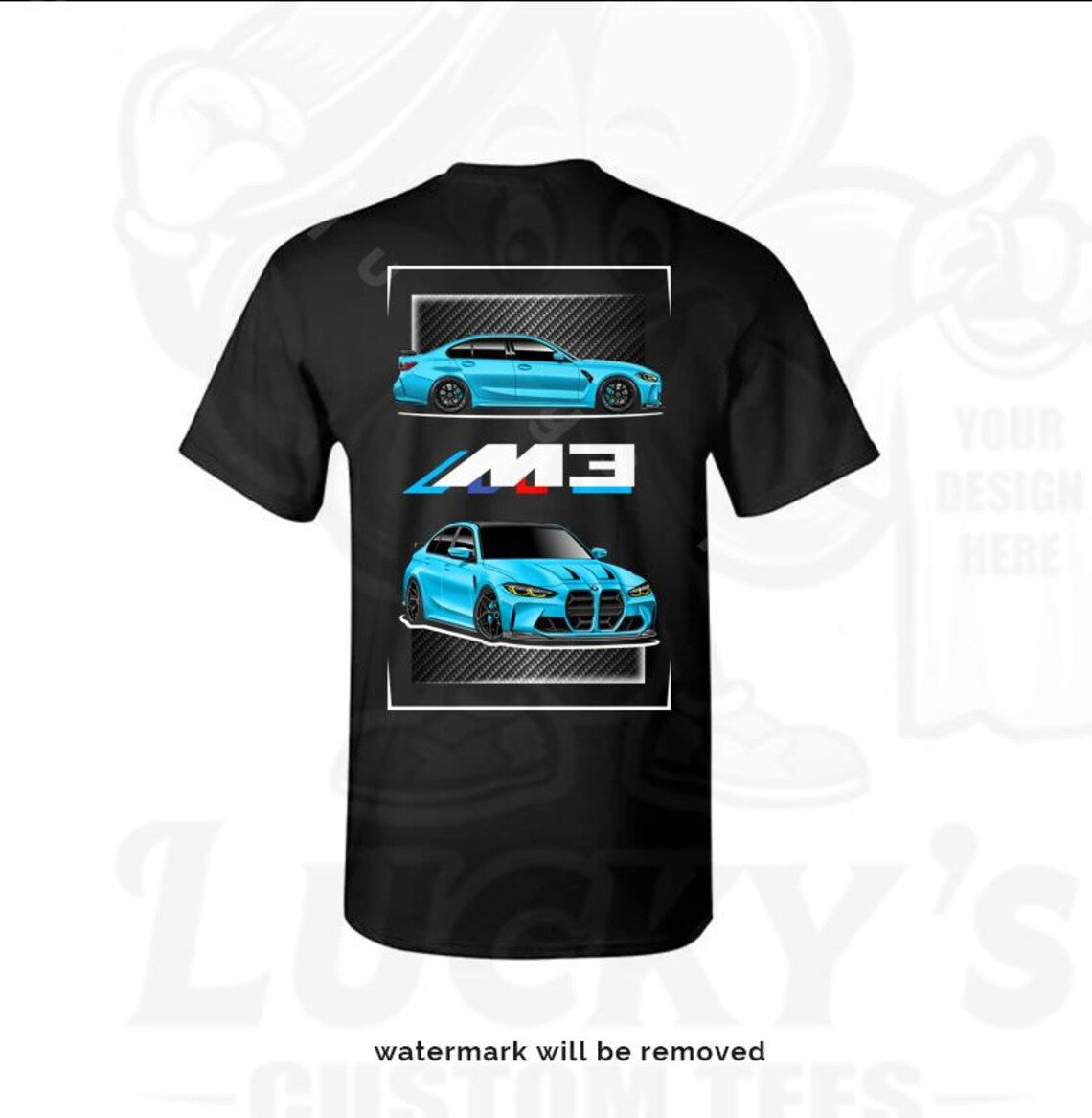 BMW M3 M4 G80 G82 T-Shirt in Miami Blue