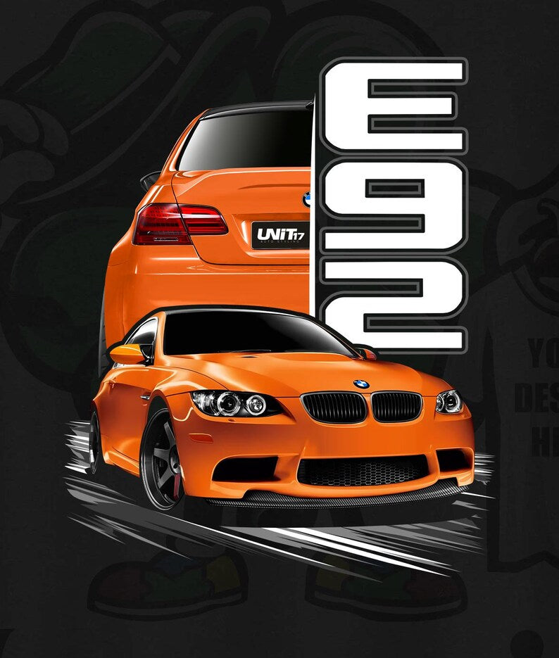 BMW M3 E92 shirt Classic bmw in Fire orange, limerock orange t-Shirt