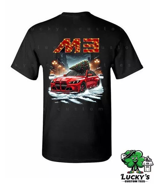 BMW M3 G80 G82 Holiday Christmas T-shirt | Carbon Grill, lip, wheels DETAILED